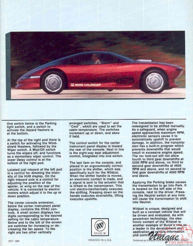 1986 Buick Wildcat Electronics Brochure Page 3
